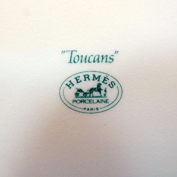 Hermes "Toucans" Birds Sushi Plate Trinket Dish Collectible Limoges Porcelain - Picture 7 of 9